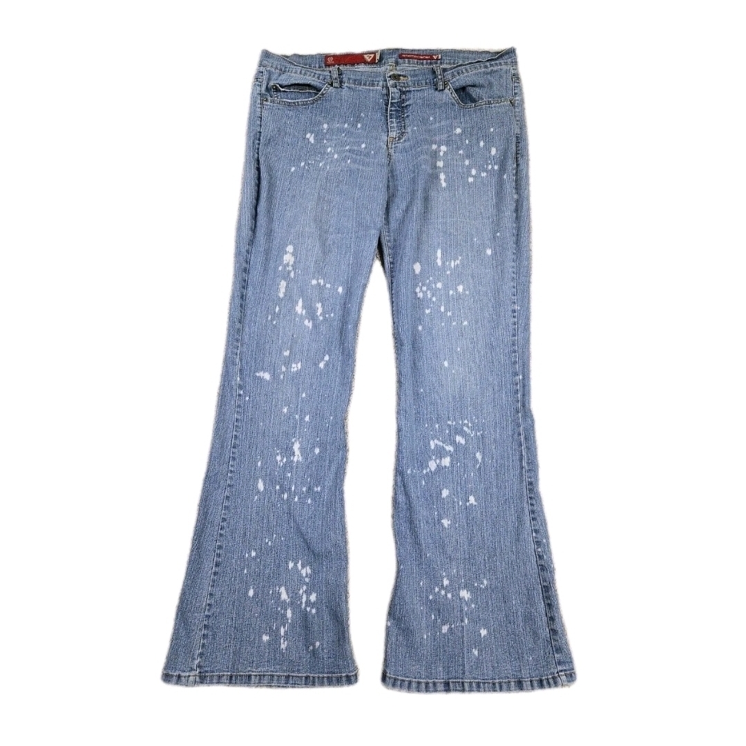 Vintage Guess Jeans Womens Blue Denim Flare Bleach Fade Grunge Retro 36 Waist